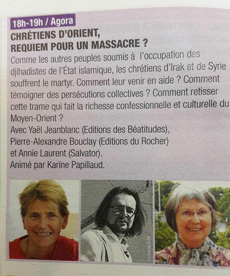 Paris, Salon du Livre – Dernière minute : débat sur les chrétiens d’Orient