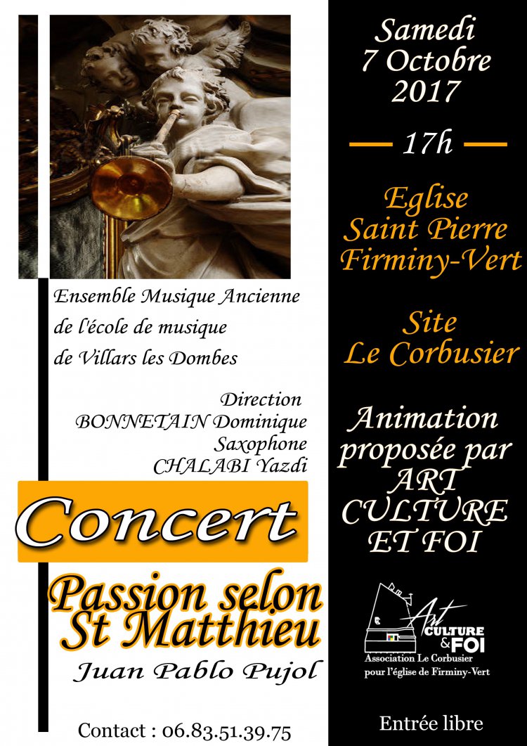 La Passion selon Saint Matthieu par l’Ensemble Musique Ancienne en concert à Firminy les 7 et 8 octobre