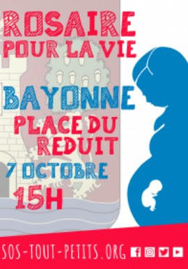 “Rosaire pour la Vie” place du Réduit samedi 7 octobre à Bayonne