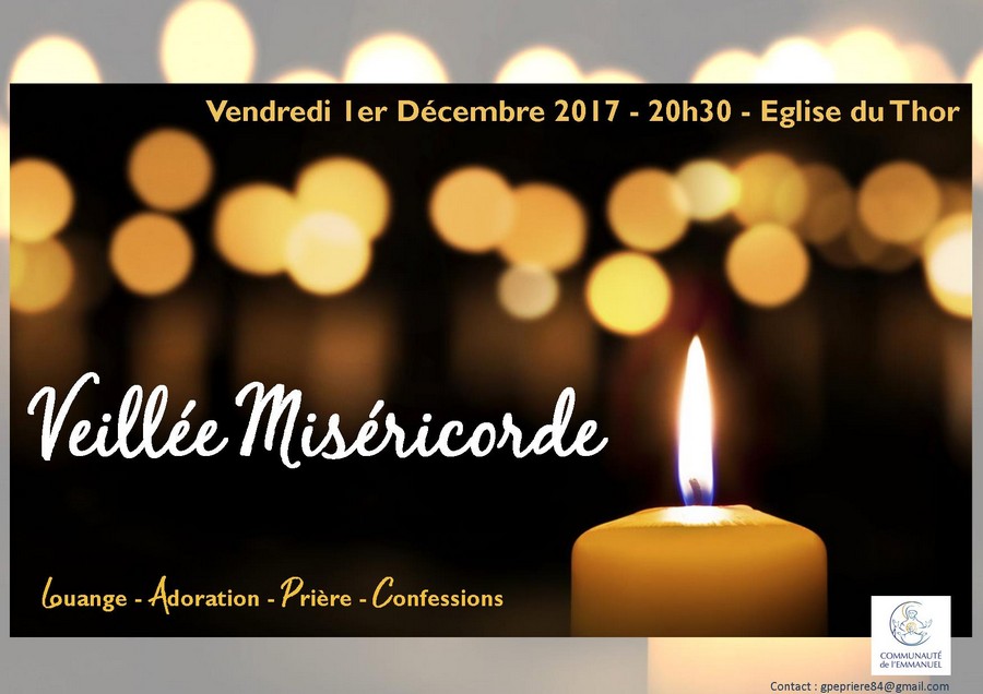 Veillée miséricorde : entrons dans la joie de l’Avent ! – Le Thor (84) le 1er décembre