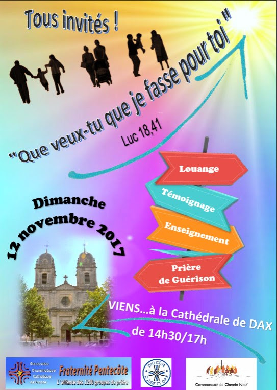 Rencontre de groupes du Renouveau charismatique à Dax (40) le 12 novembre