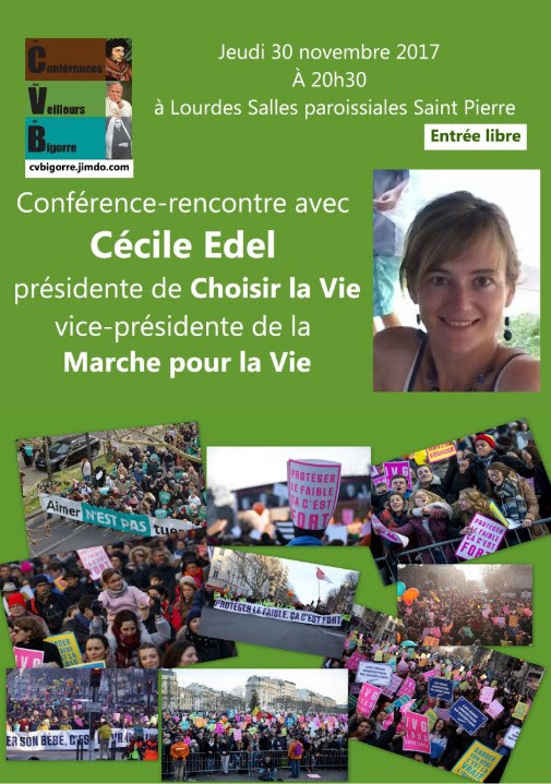 Conférence-rencontre avec Cécile Edel sur le défense de la Vie à Lourdes (65) le 30 novembre