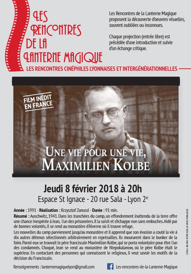 Projection d’un film inédit sur saint Maximilien Kolbe à Lyon (69) le 8 février 2018