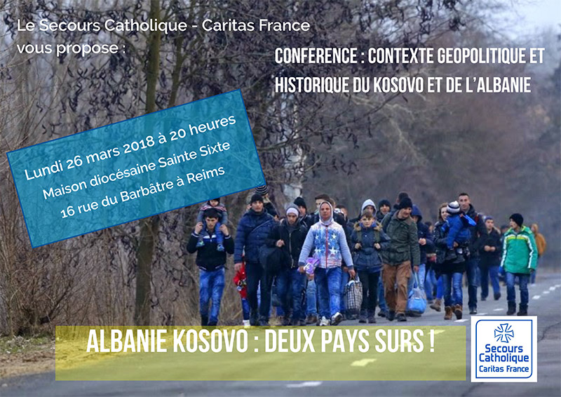 Secours Catholique : conférence sur l’Albanie et le Kosovo le 26 mars à Reims (51)