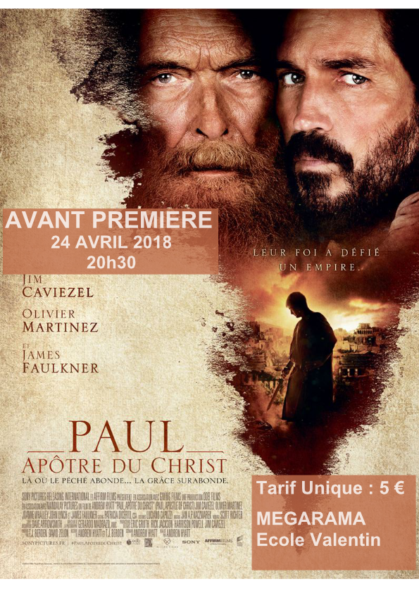 Film Paul Apotre Du Christ Avant-première du film Paul, apôtre du Christ le 24 avril 2018 à