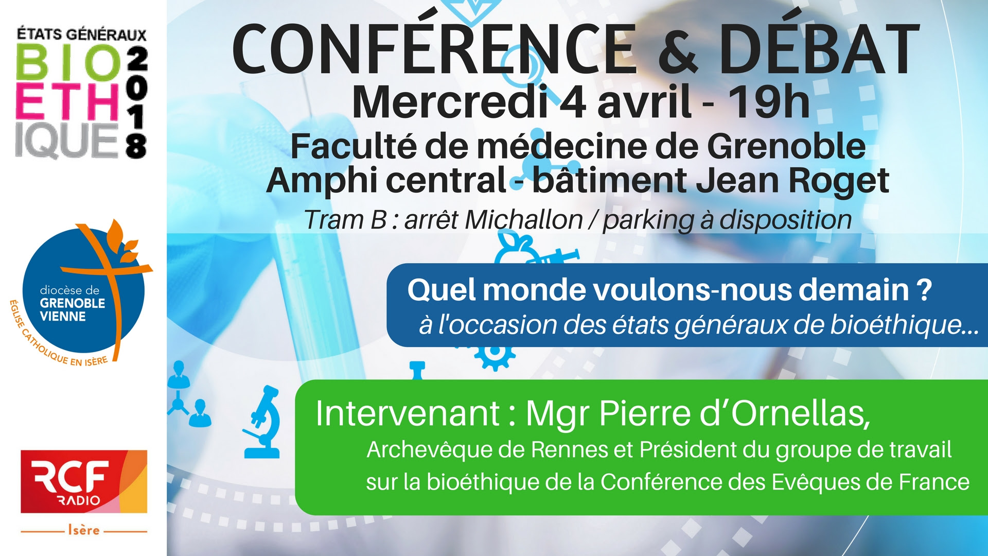 Conférence & débat avec Mgr d’Ornellas – Quel monde voulons-nous pour demain ? – Le 4 avril 2018 à Grenoble (38)