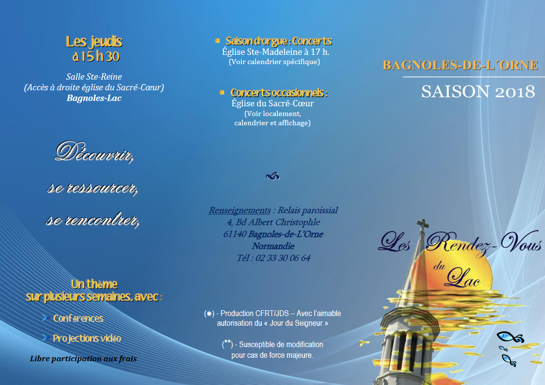 Les Rendez-vous du Lac saison 2018 – conférences, projections… aux Bagnoles-de-L’Orne (61) du 17 mai au 11 octobre 2018