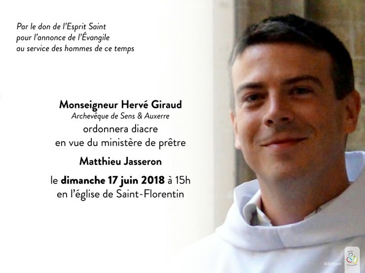 Ordination diaconale en vue du sacerdoce le 17 juin 2018 à Saint-Florentin (89)