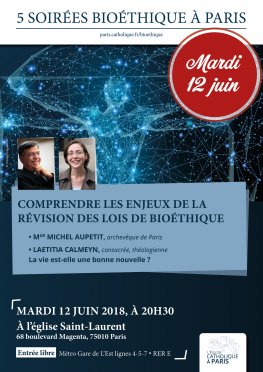 Soirée bioéthique à Saint-Laurent (Paris) le 12 juin 2018