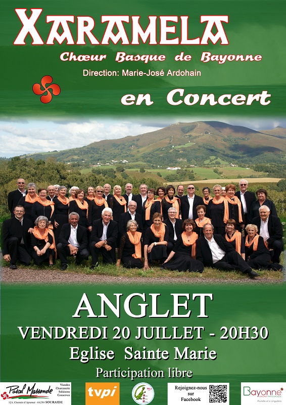 Chœur basque XARAMELA en concert à Anglet (64) le 20 juillet 2018