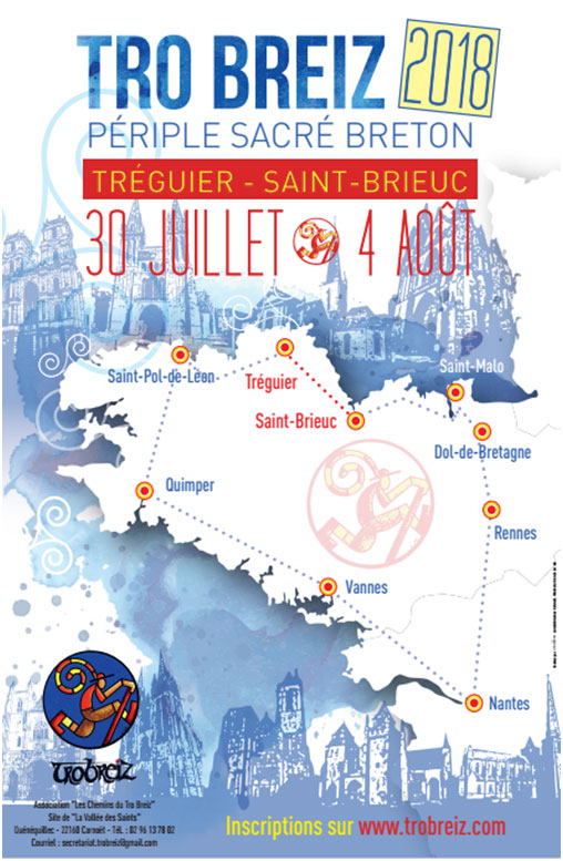 Du 30 juillet au 4 août 2018 : Tro Breiz 2018 – Périple sacré breton de Tréguier (22) à Saint-Brieuc