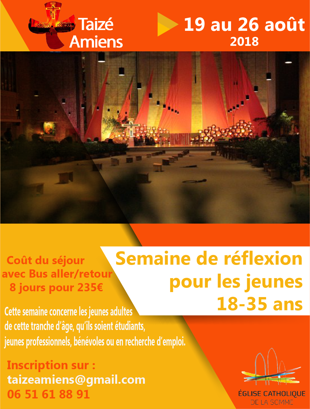 Semaine de réflexion à Taizé (71) pour les jeunes du diocèse d’Amiens du 19 au 26 août 2018