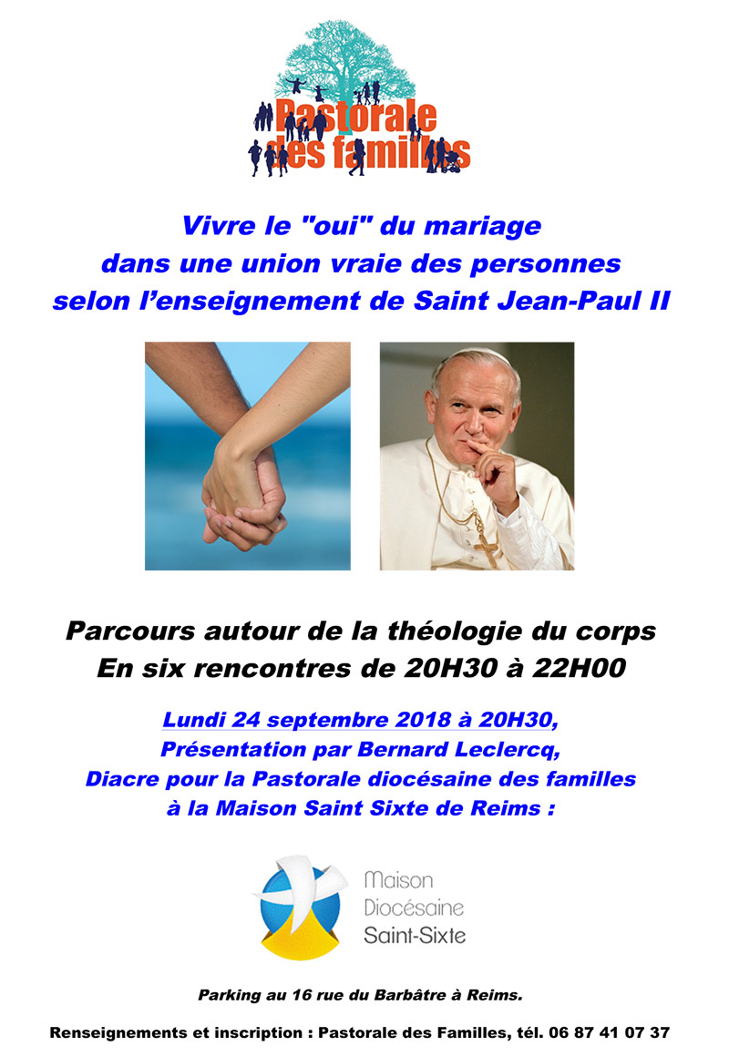 « Vivre le oui du mariage », un nouveau parcours de la Pastorale des Familles du diocèse de Reims (51) – Présentation le 24 septembre 2018