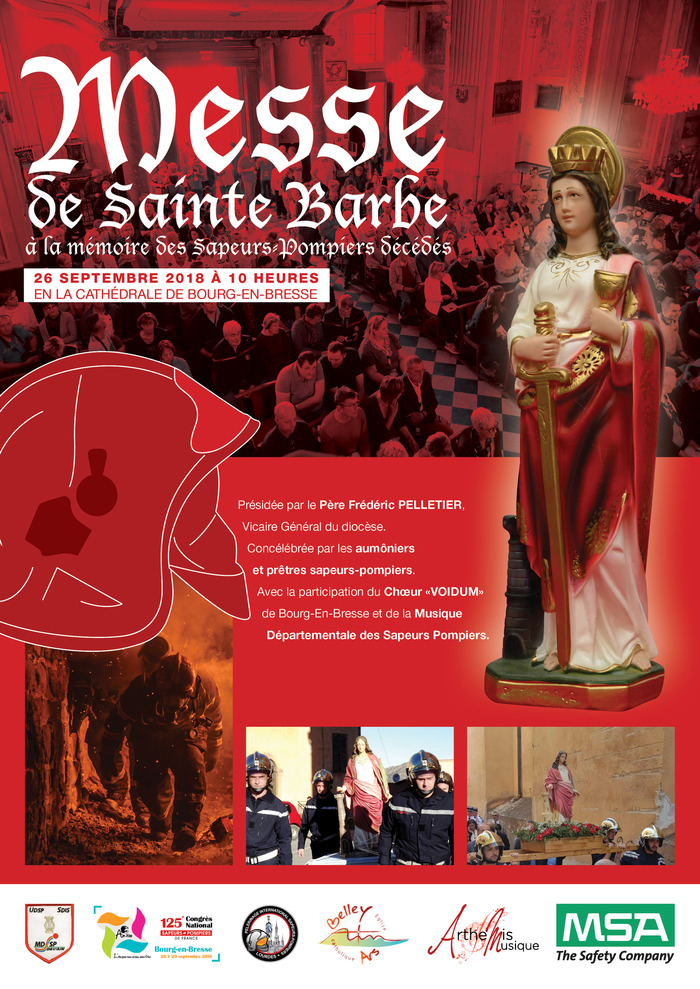 Messe en hommage aux sapeurs-pompiers le 26 septembre 2018 à Bourg-en-Bresse (01)