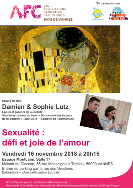 AFC – Conférence : “Sexualité : défi et joie de l’amour” le 16 novembre 2018 à Vannes (56)