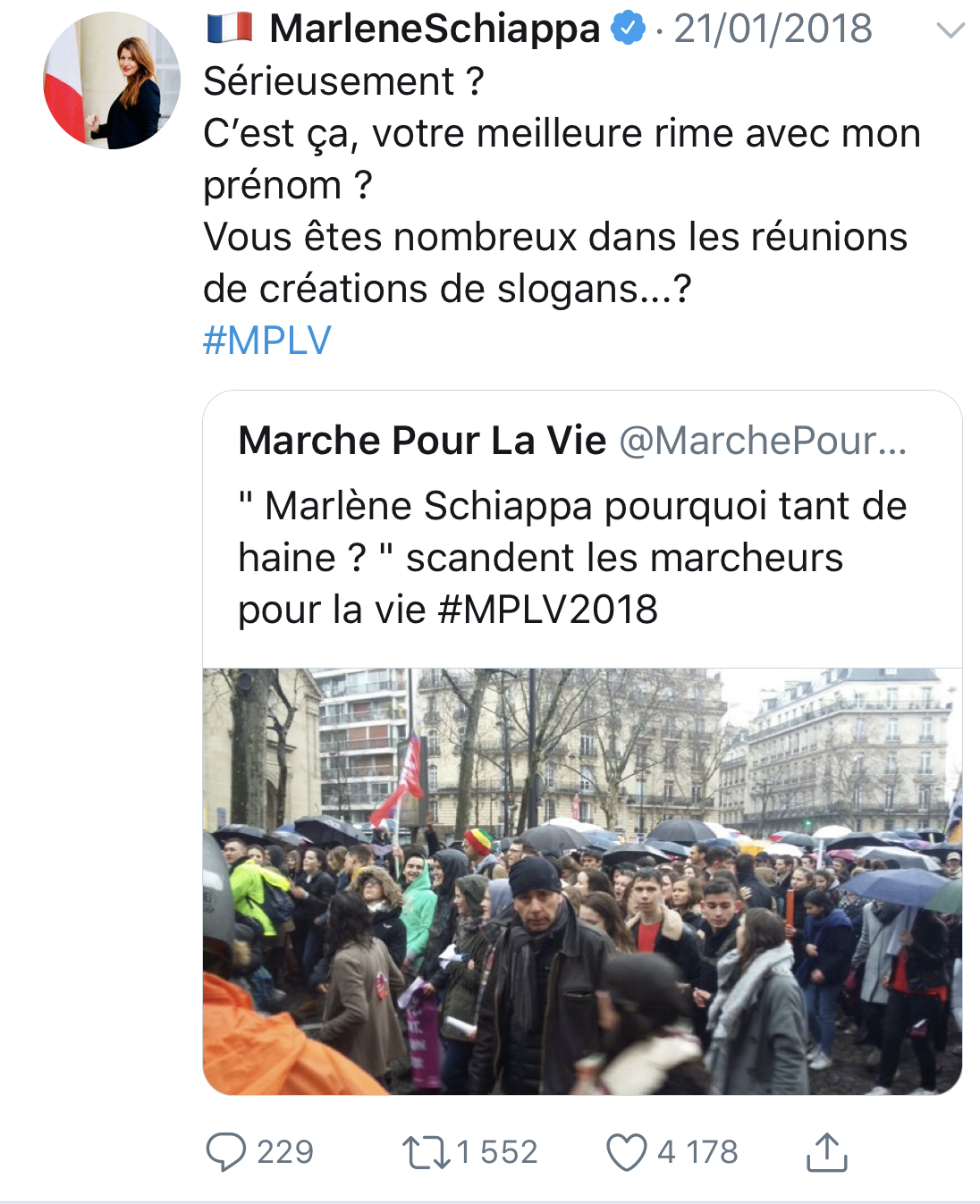 Marlène Schiappa et la Marche pour la vie