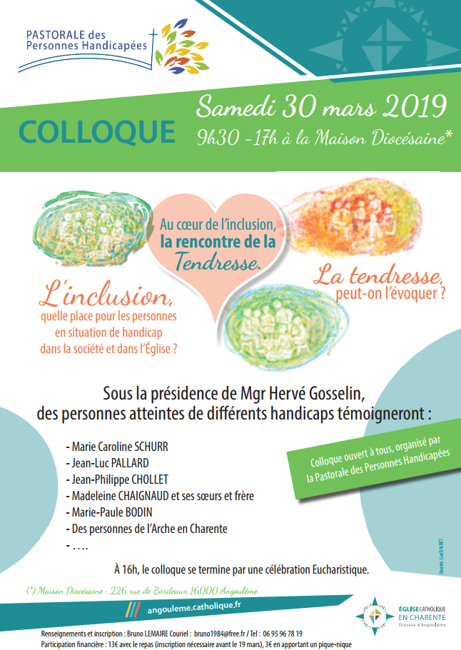 Colloque : “Au coeur de l’inclusion, la rencontre de la tendresse” le 30 mars 2019 à Angoulême (16)