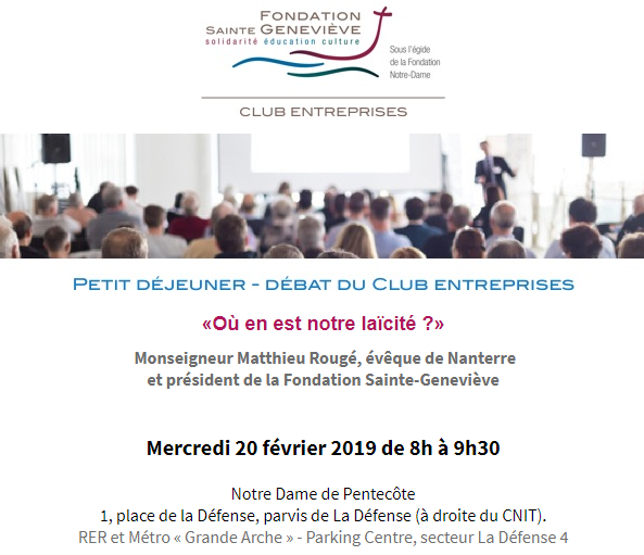 Où en est notre laïcité ? Petit-déjeuner-débat à Nanterre (92) le 20 février 2019