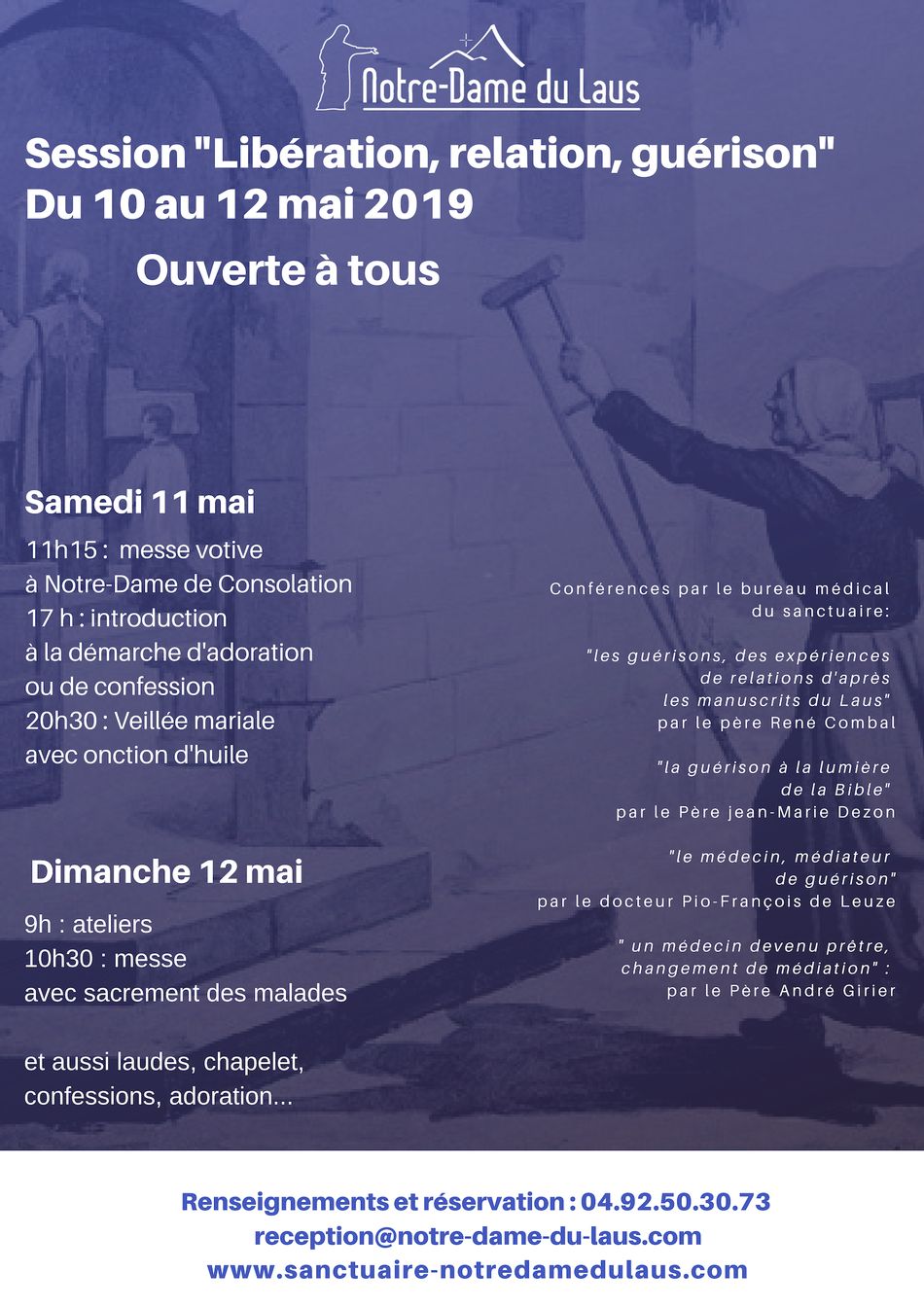 Session “Libération, relation, guérison : un chemin de vie !” du 10 au 12 mai 2019 au Sanctuaire Notre-Dame du Laus (05)