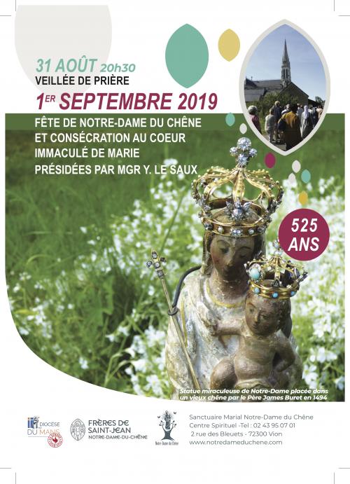 Notre-Dame du Chêne (72) – Consécration au Coeur immaculé de Marie le 1er septembre 2019