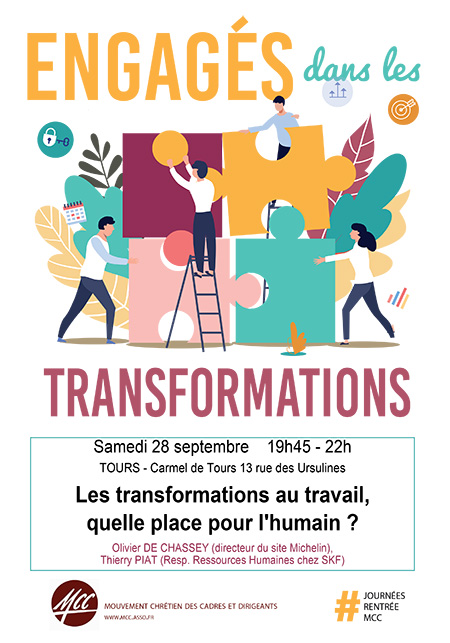 Conférence : “les transformations au travail : quelle place pour l’humain ?” le 28 septembre 2019 à Tours (37)