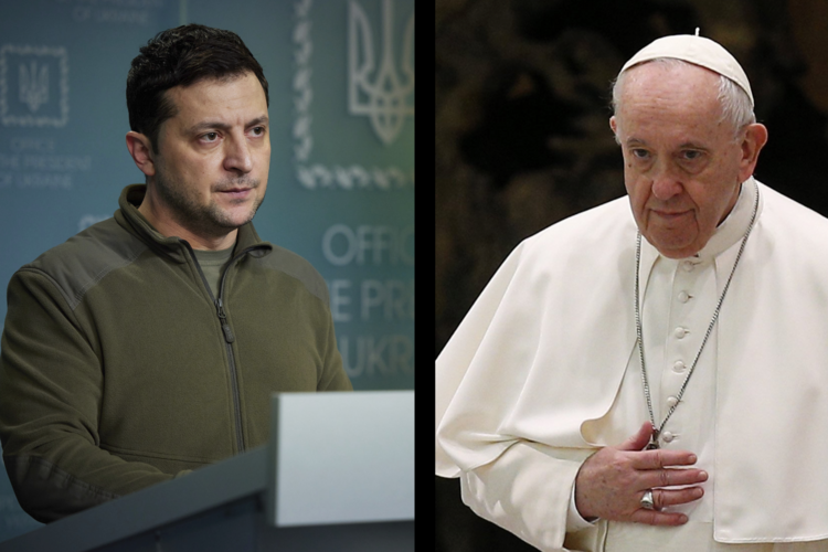 Le Pape François a eu un échange avec le président ukrainien Zelenskyi